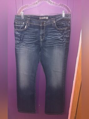 BKE Wendi Bootcut Jeans Women’s 34x33.5 Dark Wash Stretch Denim